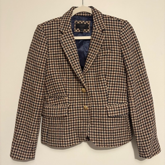 J. Crew Tan and Black Houndstooth Blazer - Picture 2 of 13
